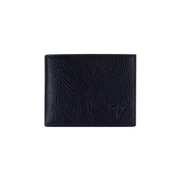 Zoozie Bags Cartera para Hombre de Piel Auténtica, Azul Oscuro, 11.5x2x8.5 cm